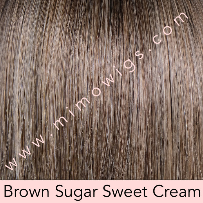 BROWN SUGAR SWEETCREAM • 12/22R8 ••• Light Brown tones with dark blonde and a mid brown root for  a neutral "bronde" appearance