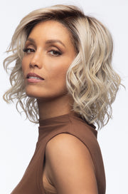 SUNLIT BLONDE | HD • Soft Blend of Sandy  Blonde w/ Lightest Blonde & Iced Blonde with a  Light Golden Brown Root