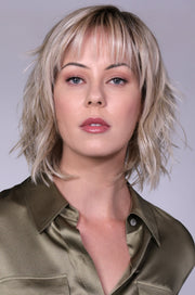 CRUSHED ALMOND BLONDE ROOTED • 14/17/101+18 |  Creamy cool blend of Lt to Med sandy blonde w/ chunky highlights of light ash blonde & platinum • overall soft neutral Lt blonde w/ Lt & Med blended root