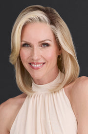 101/88/27s8 • CATALINA BLONDE | Pale Natural Blonde & Pale Warm Blonde with Pale Cool Blonde highlights w/ bright cool blonde money piece shaded with darker rooting