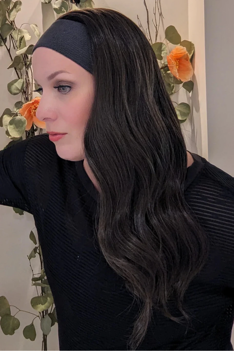 Dark Brown HD Headband wig | Encelia Hair