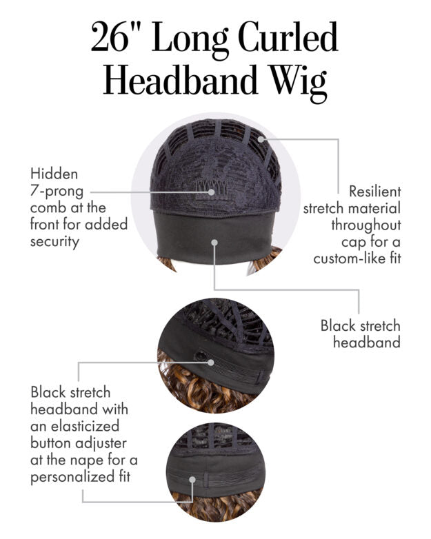 26" Long Curled Headband Wig by Hairuwear • Kim Kimble Collection