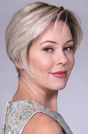 CRUSHED ALMOND BLONDE ROOTED • 14/17/101+18 |  Creamy cool blend of Lt to Med sandy blonde w/ chunky highlights of light ash blonde & platinum • overall soft neutral Lt blonde w/ Lt & Med blended root