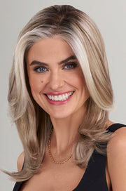 101/88/27s8 • CATALINA BLONDE | Pale Natural Blonde & Pale Warm Blonde with Pale Cool Blonde highlights w/ bright cool blonde money piece shaded with darker rooting