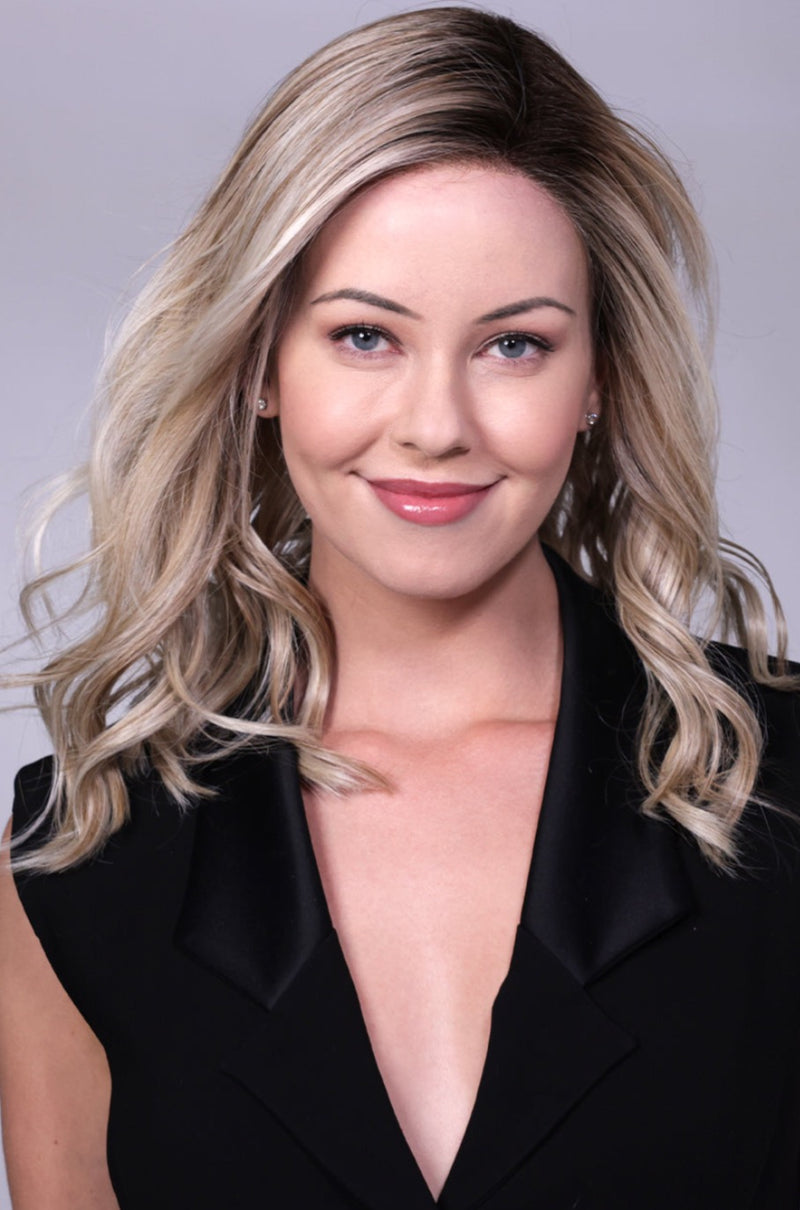 MILKSHAKE BLONDE ROOTED | 12/19/23+8 |  Mixture of Lt sandy brown highlighted w/ Lt ash blonde w/ a hint of Lt platinum blonde w/ Med root colour