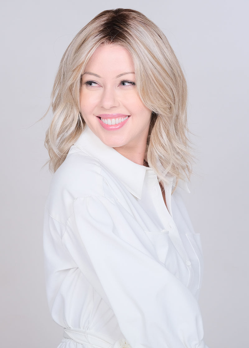 BRITISH MILKTEA • 10/60/103 R8 ••• Cool Light Brown tones with cool ash blonde and fine lilac overtone soft bronde with a mid brown root. Cool tone bronde