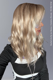 101/88/27s8 • CATALINA BLONDE | Pale Natural Blonde & Pale Warm Blonde with Pale Cool Blonde highlights w/ bright cool blonde money piece shaded with darker rooting