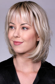 CRUSHED ALMOND BLONDE ROOTED • 14/17/101+18 |  Creamy cool blend of Lt to Med sandy blonde w/ chunky highlights of light ash blonde & platinum • overall soft neutral Lt blonde w/ Lt & Med blended root