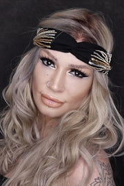 Carolina Black Laurel Crown by Masumi Headwear | shop name | Medical Hair Loss & Wig Experts.