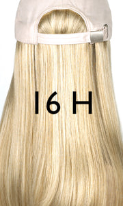 Black Hat with Long Hair by Henry Margu | shop name | Medical Hair Loss & Wig Experts.