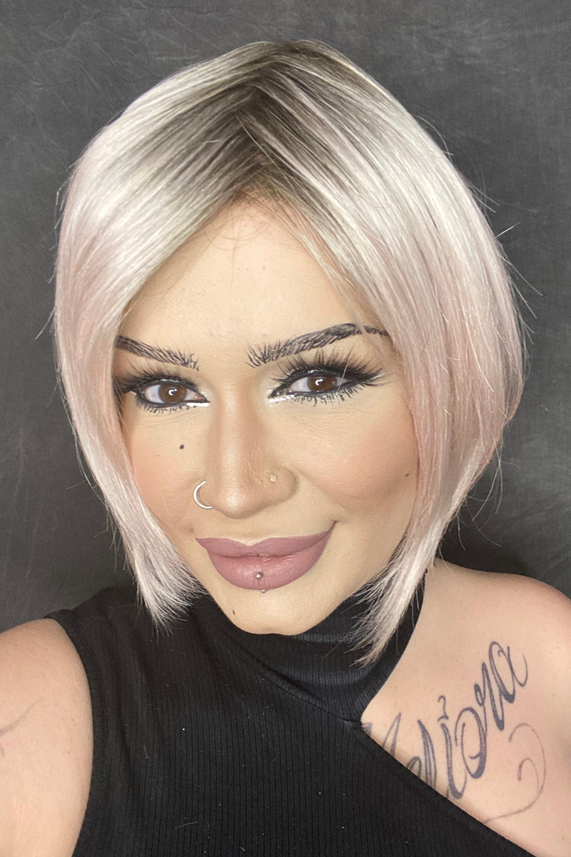 FS38/PLs8 • FLURRY | light grey brown blended with plum and shaded with a light brown root