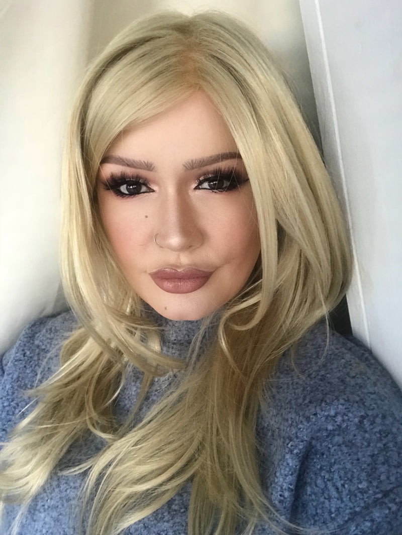 S14-26/88RO • SUNSHINE | Medium brunette roots fading to warm, honey blonde ends - ombré