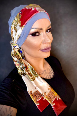 Yanna Grey Velvet Alba Rossa by Masumi Headwear