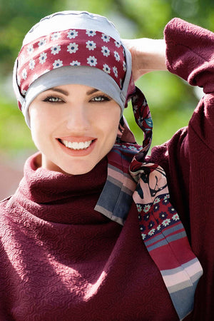 Yanna Grey Maroon Fiori by Masumi Headwear