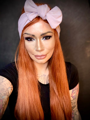 Pale Pink Self Tie Head Wrap by Eadiechops