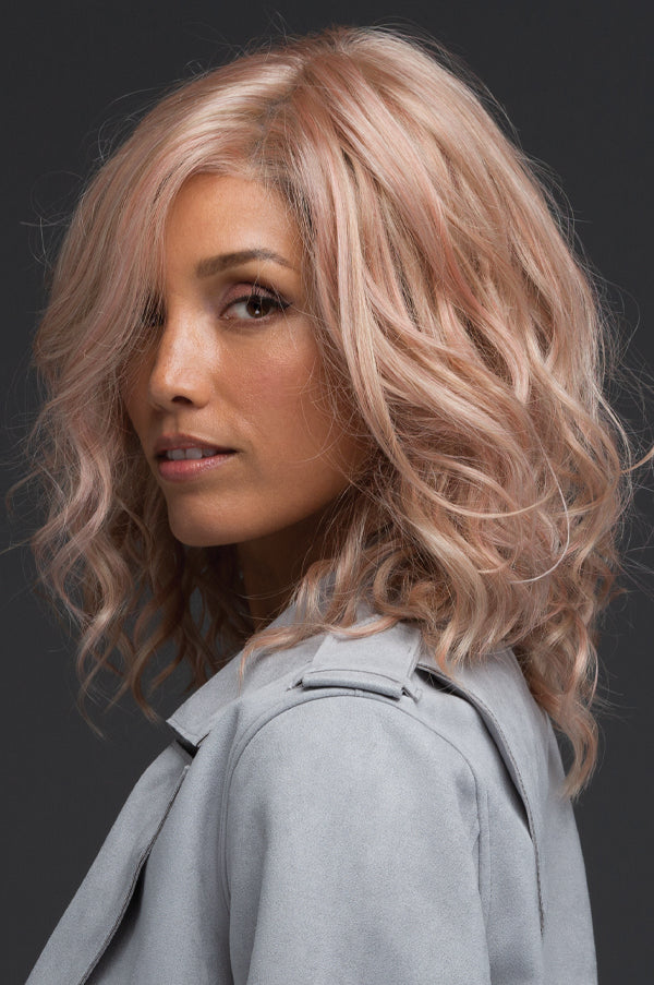 VANILLA MACHIATO ••• Light Chestnut Brown Base with Light Brown / Golden Blonde / Icy Blonde Painted Highlights