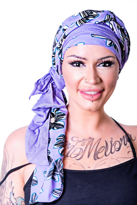 Sapphire Boho Turban Set (PATTERNED) by Christine Headwear (3008) | shop name | Medical Hair Loss & Wig Experts.