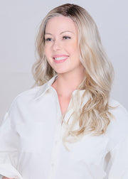 CHOCOLATE WITH CARAMEL • 8/27R4 ••• Dark brown root with a blend of med & chocolate brown