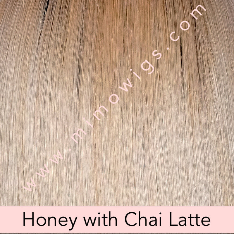 ICED LAVENDER LATTE • 86/20/21R8 ••• natural caramel medium brown roots and seamless blend of lavender pastels lilac & ice