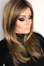 12FS8 • SHADED PRALINE | Light Gold Blonde & Pale Natural Blonde Blend + shaded with Dark Brown