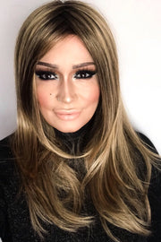 24BT18s8 • SHADED MOCHA | Med Natural Ash Blonde & Light Natural Gold Blonde Blend with Light Natural Gold Blonde tips Shaded with Med Brown