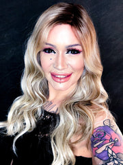 CAYENNE & GINGER ROOT • 33/350 R1B ••• A mixture of off-black and darkest brown root with a blend of burgundy red mahogany and chocolate cherry