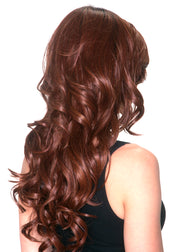 CHOCOLATE WITH CARAMEL • 8/27R4 ••• Dark brown root with a blend of med & chocolate brown