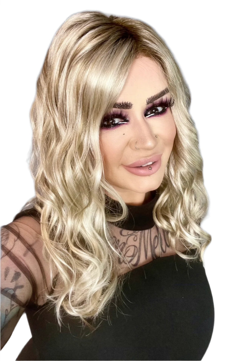 FS17/101s18 • PALM SPRINGS BLONDE | Light Ash Blonde w/ Pure White Natural Bold Highlights & Shaded w/ Dark Natural Ash Blonde