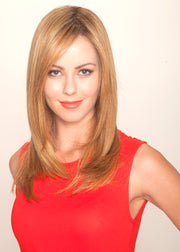 CHOCOLATE WITH CARAMEL • 8/27R4 ••• Dark brown root with a blend of med & chocolate brown