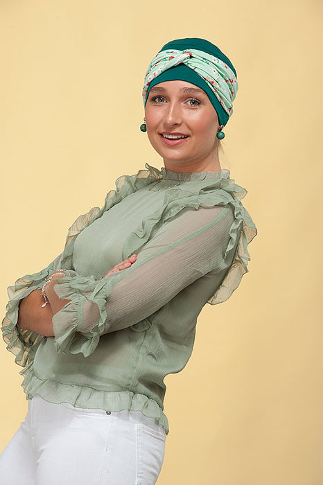 Ella Forest Green by Masumi Headwear | shop name | Medical Hair Loss & Wig Experts.