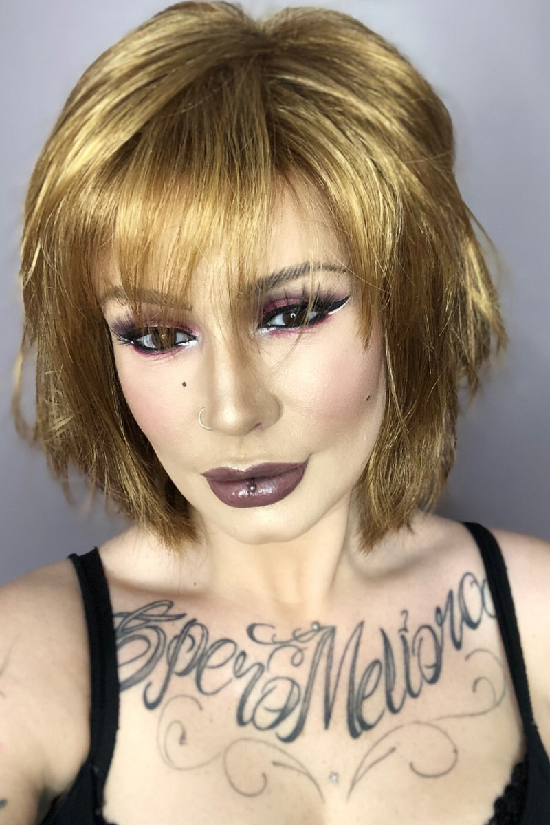 R14 /8H ••• Golden Brown with Dark Blonde Highlights on Top