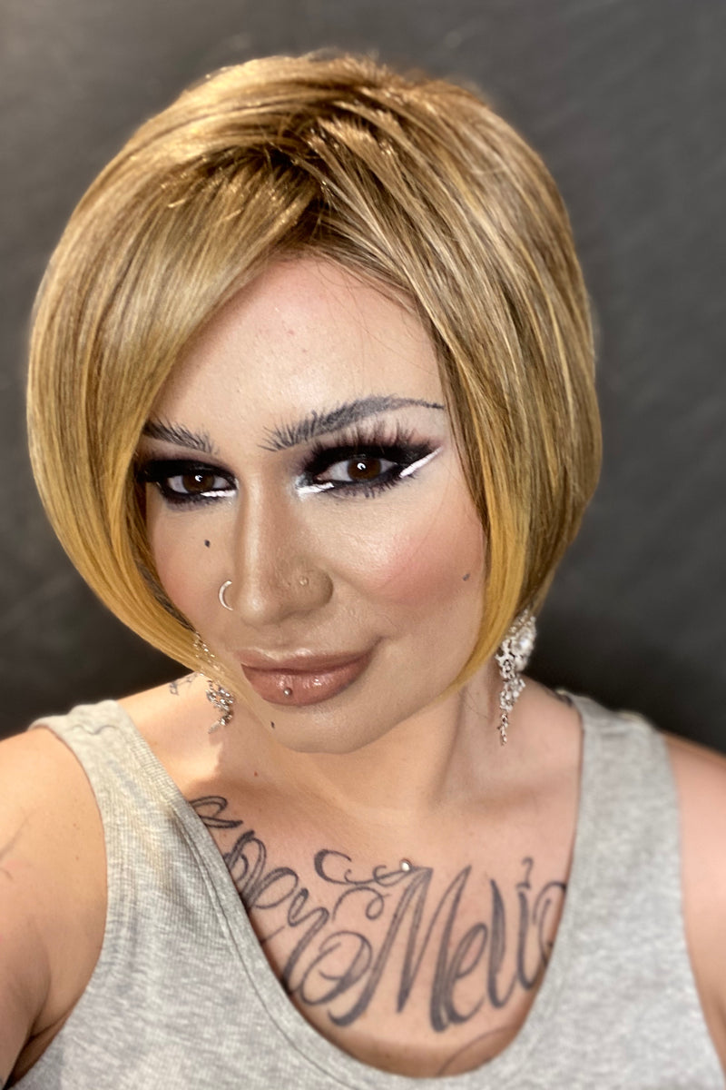 8RH14 • MOUSSE CAKE | Med Brown w/ 33% Med Natural Blonde Highlights