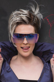 RH12 /26RT4 ••• Light Brown with Chunky Golden Blonde Highlights & Dark Brown Roots