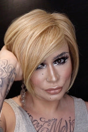 27T613s8 • SHADED SUN | Med Natural Red-Gold Blonde & Pale Natural Gold Blonde Blend and Tipped, Shaded with Med Brown