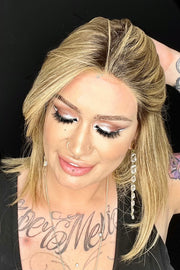 6F27 • CARAMEL RIBBON | Brown w/ Light Red-Gold Blonde Highlights & Tips