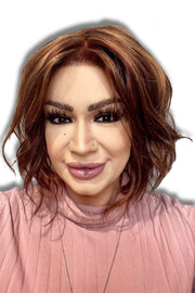 6F27 • CARAMEL RIBBON | Brown w/ Light Red-Gold Blonde Highlights & Tips